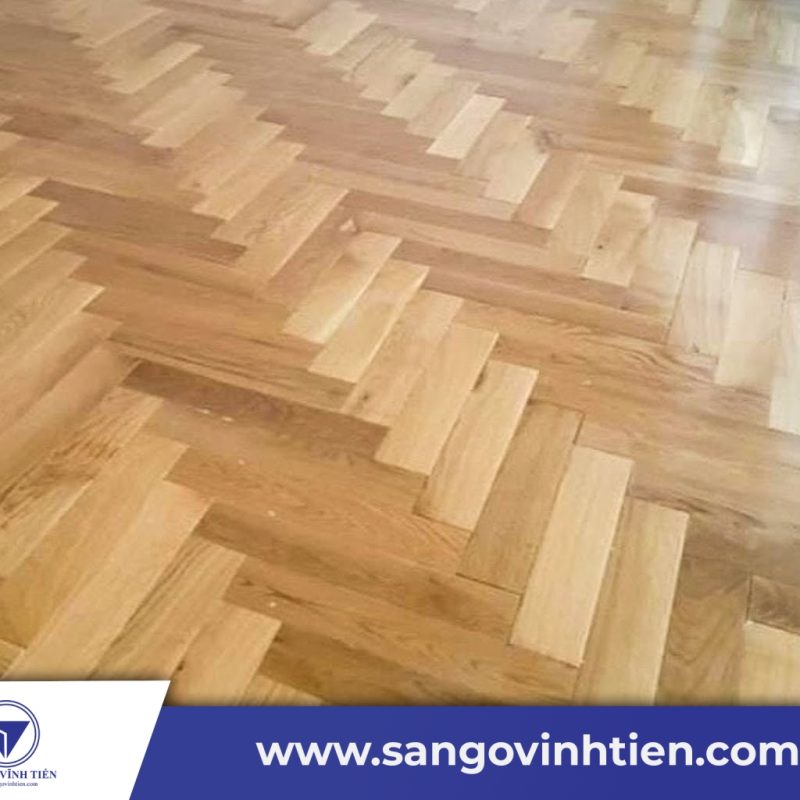 Ván Sàn Gỗ Sồi Xương Cá Herringbone 90 độ