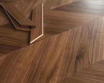 Sàn Gỗ Walnut Xương Cá Chevron (45 độ)