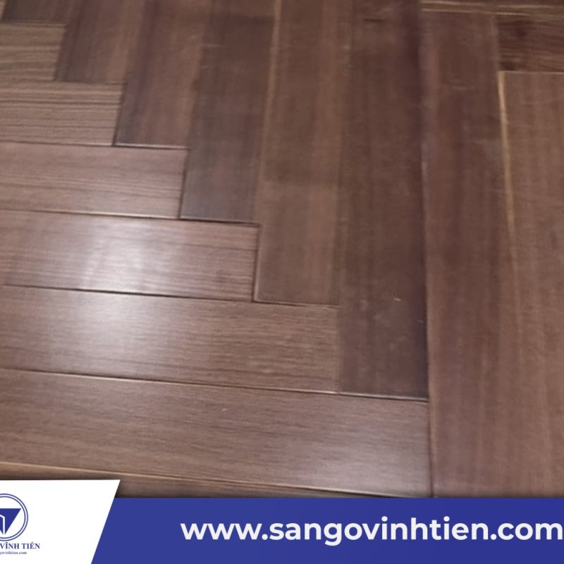 Ván Sàn Gỗ Walnut Xương Cá Herringbone 90 độ