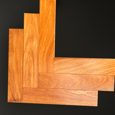 Ván Sàn Gỗ Gõ Đỏ Xương Cá Herringbone 90 độ