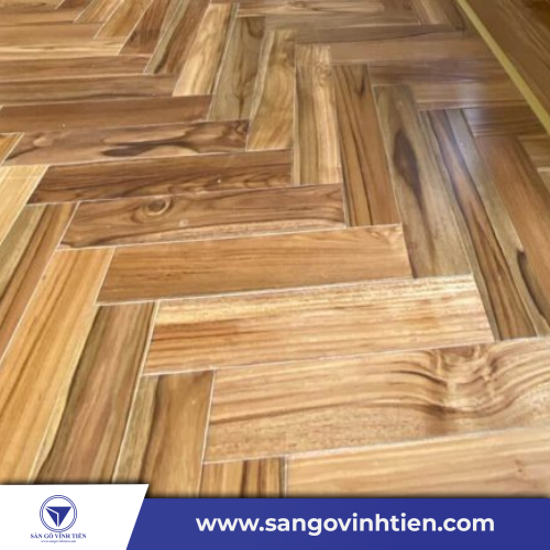 Ván Sàn Gỗ Teak Xương Cá Herringbone 90 độ